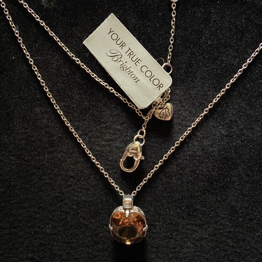Brighton single stone necklace standard length chain brand new with tags